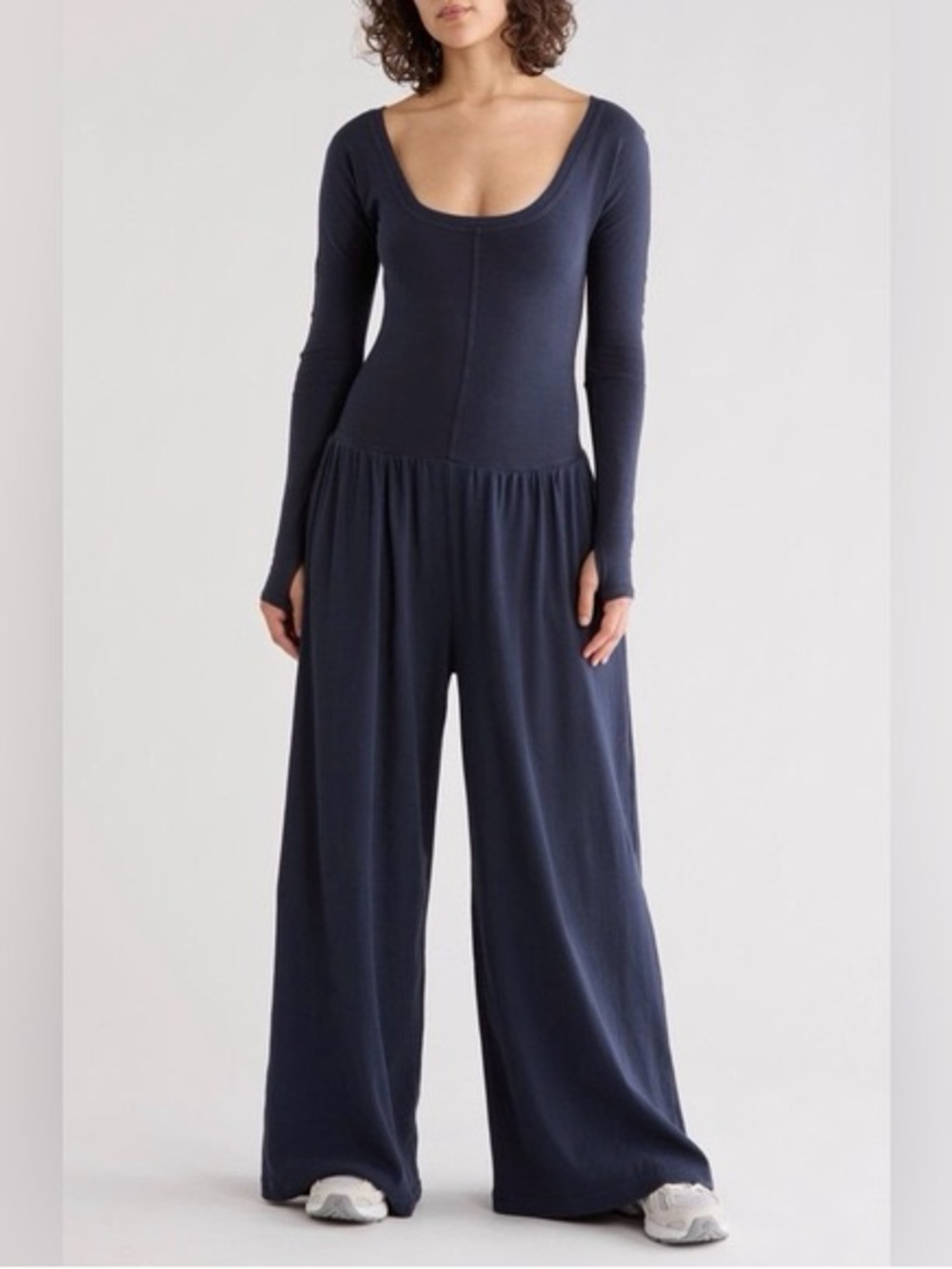 NWT Free People x FP Movement Hot Shot Long Sleeve Wide Leg
Jumpsuit small Navy
